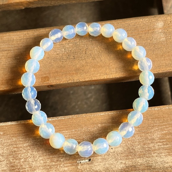 Opalite and Flower Agate Bracelets Crystal Natural Gemstone - Picture 2 of 7